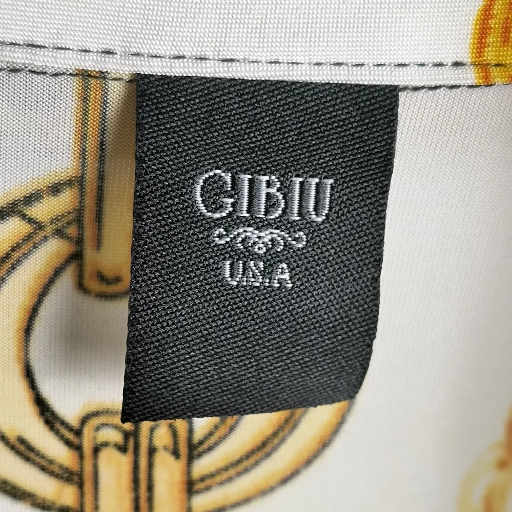 Gibiu Baroque Print Shirt Size S Cuff Sleeves